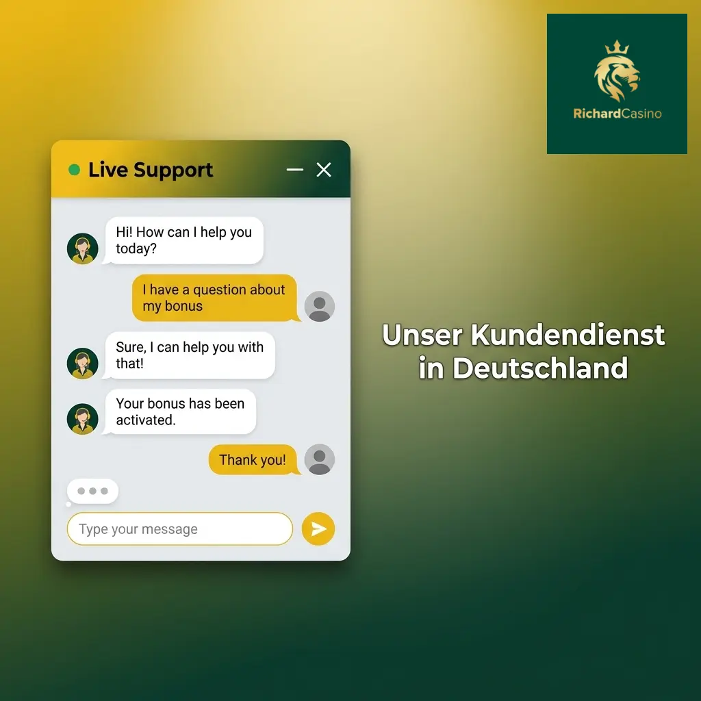 Richard Casino Kundendienst Deutschland – 24/7 Support per Live-Chat und E-Mail für deutsche Spieler